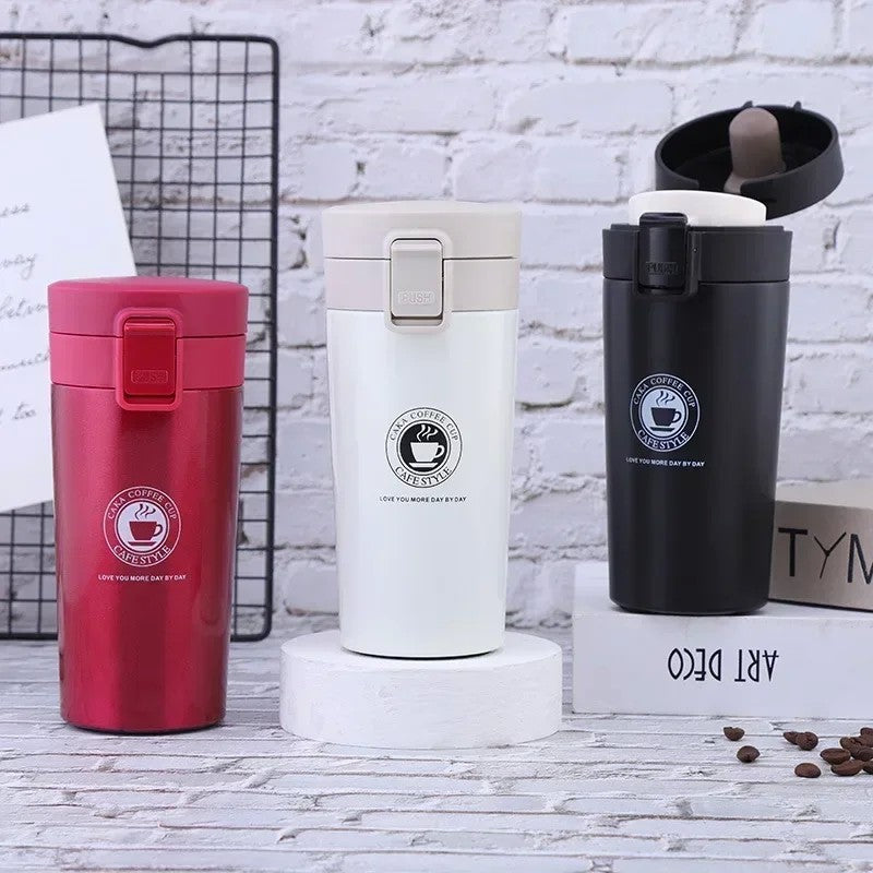 Garrafa térmica à prova de vazamento, caneca térmica de 380/510ml, parede dup