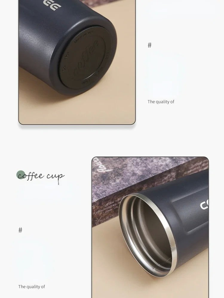 Caneca térmica de aço inoxidável 380/510ml, garrafa térmica para café, águ