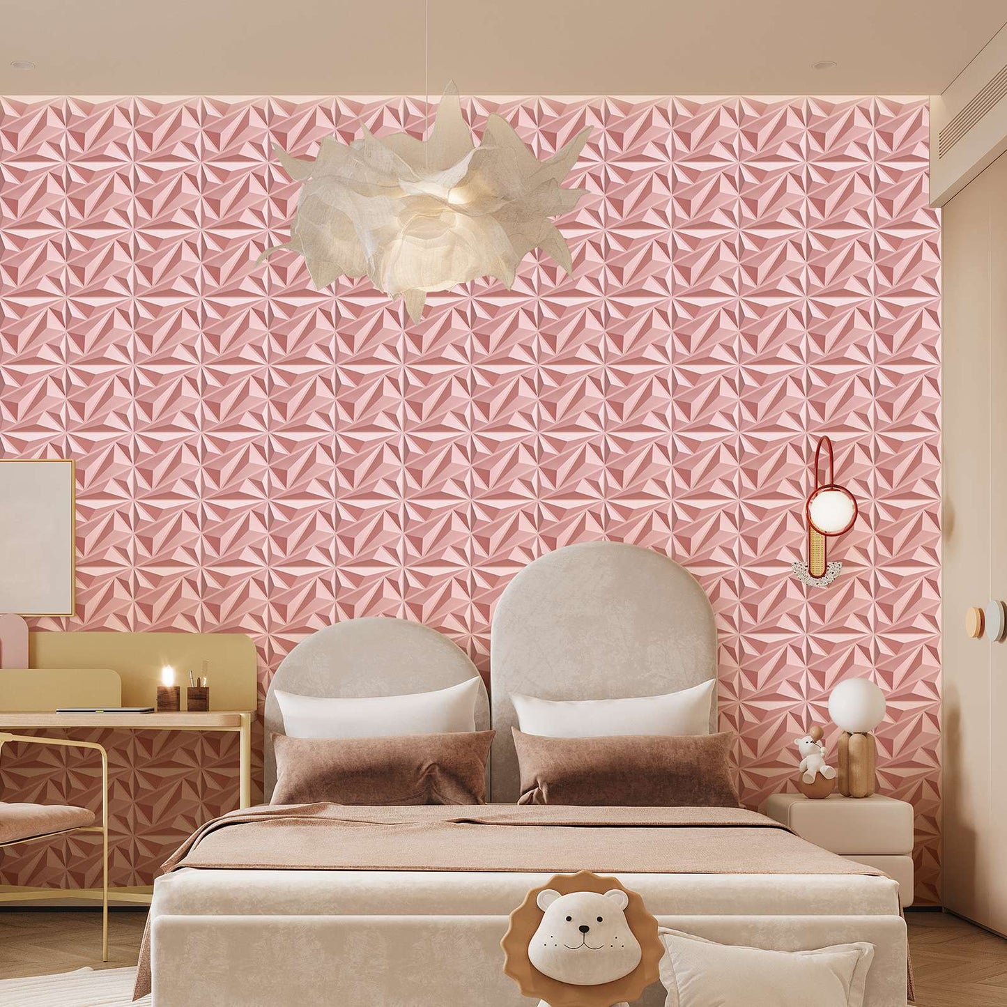 Painel de parede texturizado 3D KUUJOJOJO para decoração de parede interna, ad