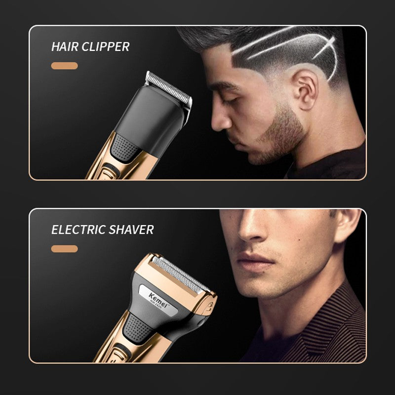 Kemei-Kit de Higiene Elétrico para Homens, Aparador De Pêlos De Barba, Corpo,