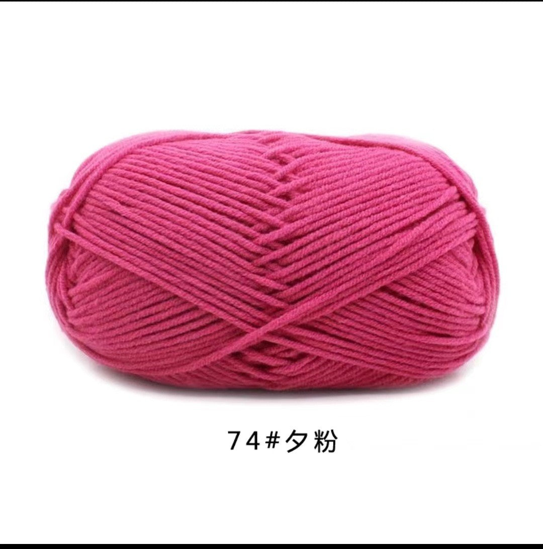 40-50 g/conjunto 4 camadas de algodão de leite (80%) fio de tricô bordado ting