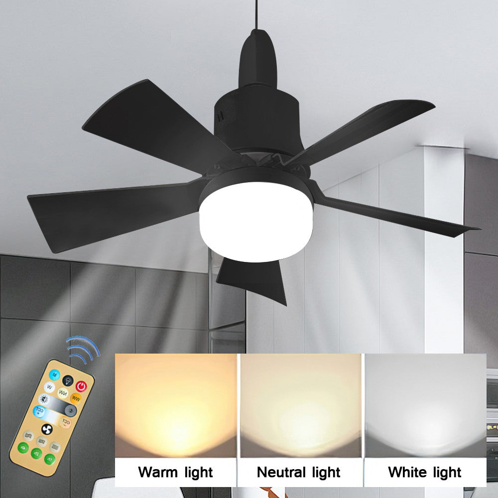 Ventilador de teto led com luz controle remoto regulável 30w e27 base moderna i