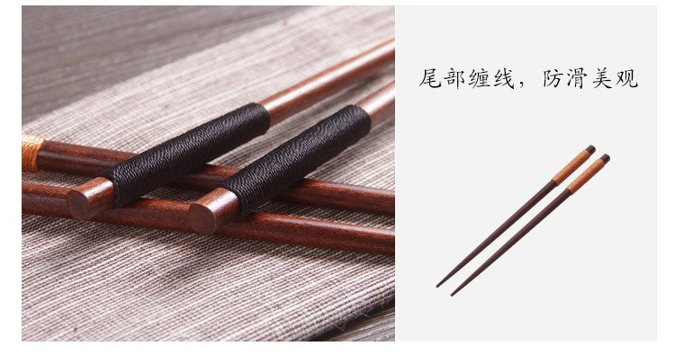 Conjunto de pauzinhos de sushi de madeira de castanha natural japonês feito à