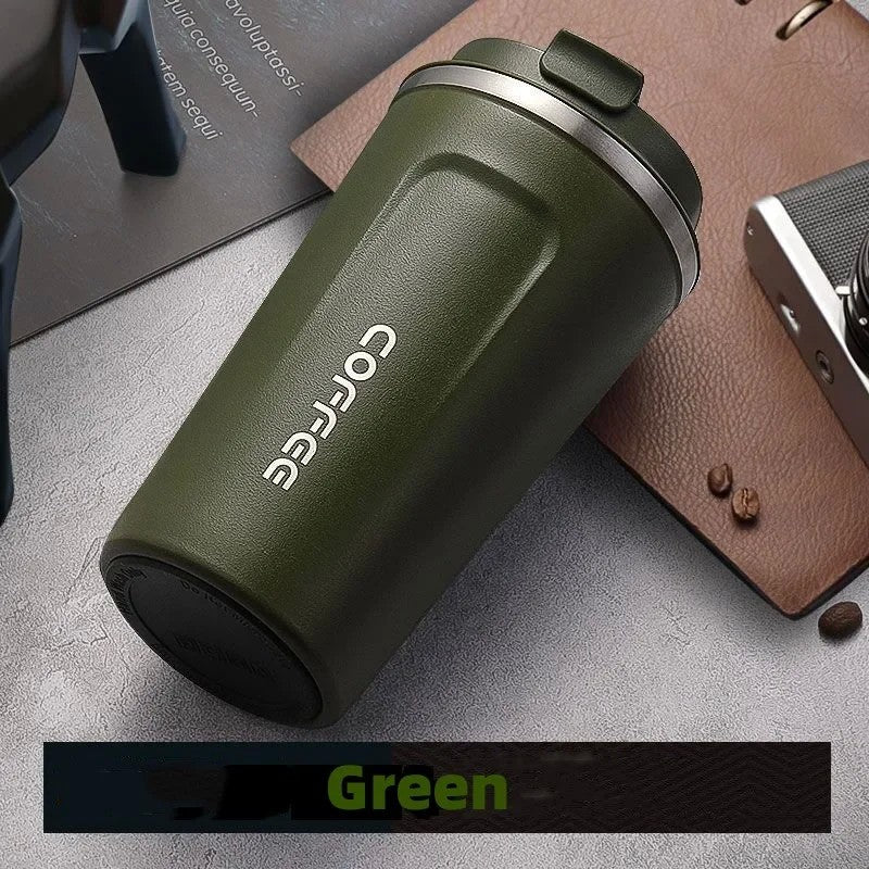 Caneca térmica de aço inoxidável 380/510ml, garrafa térmica para café, águ
