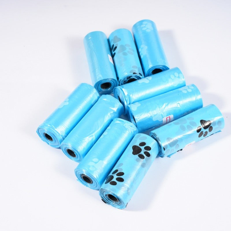 10 rolos de sacos de lixo para animais de estimação com estampa de pata, sacos