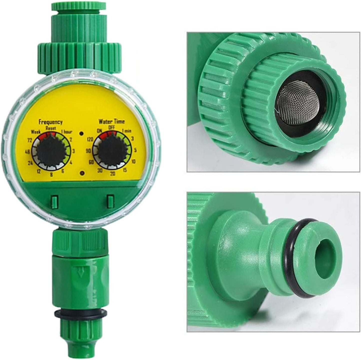 Mangueira de rega automática eletrônica de jardim de plástico verde ao ar liv