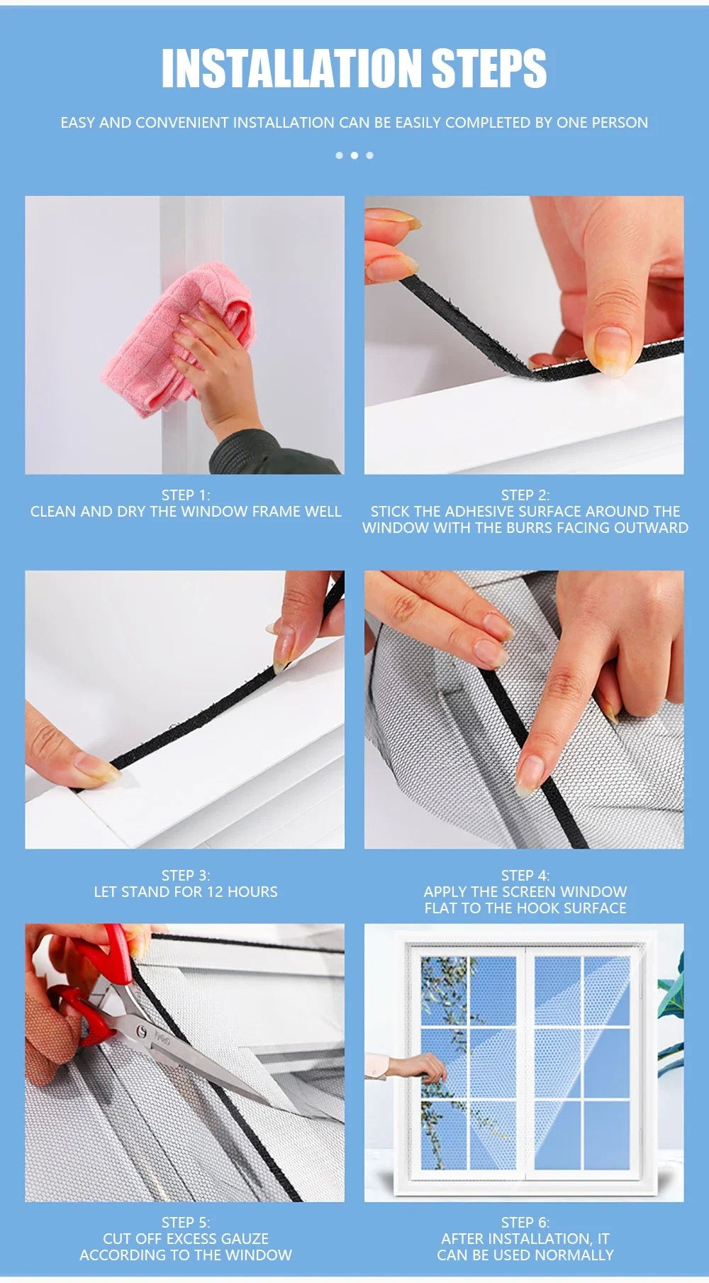 Diy mosquiteiro auto-adesivo interior anti-insetos mosca tela cortinas janela ne