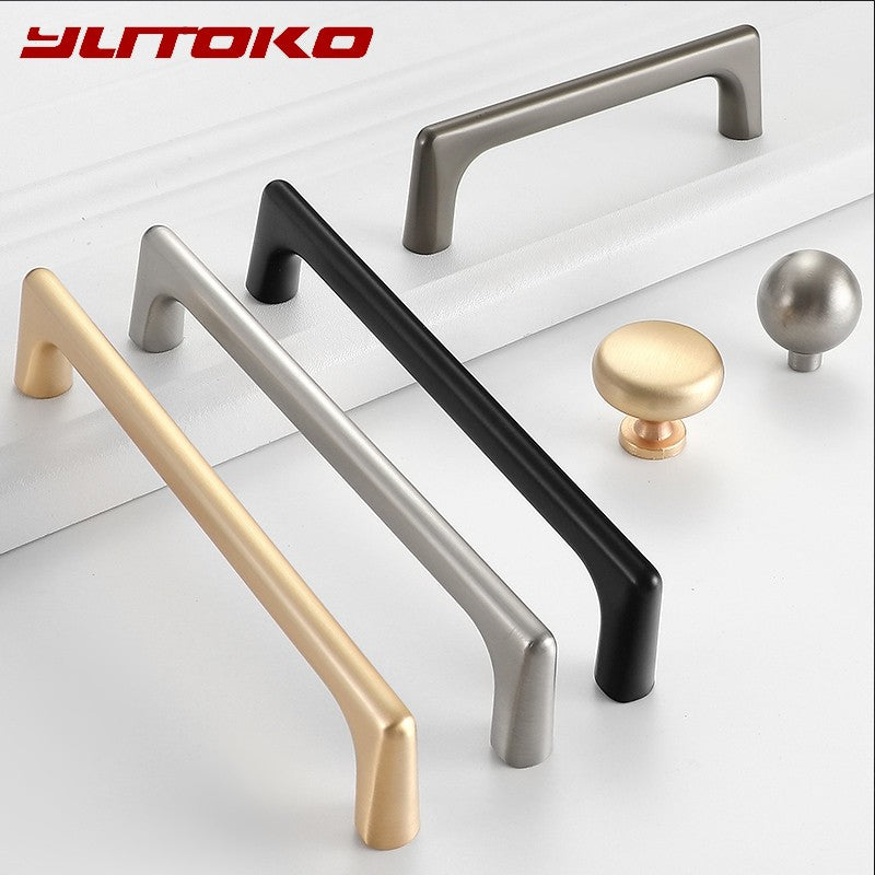 Yutoko armário lidar com pérolas cinza bronze ouro armário porta alças liga