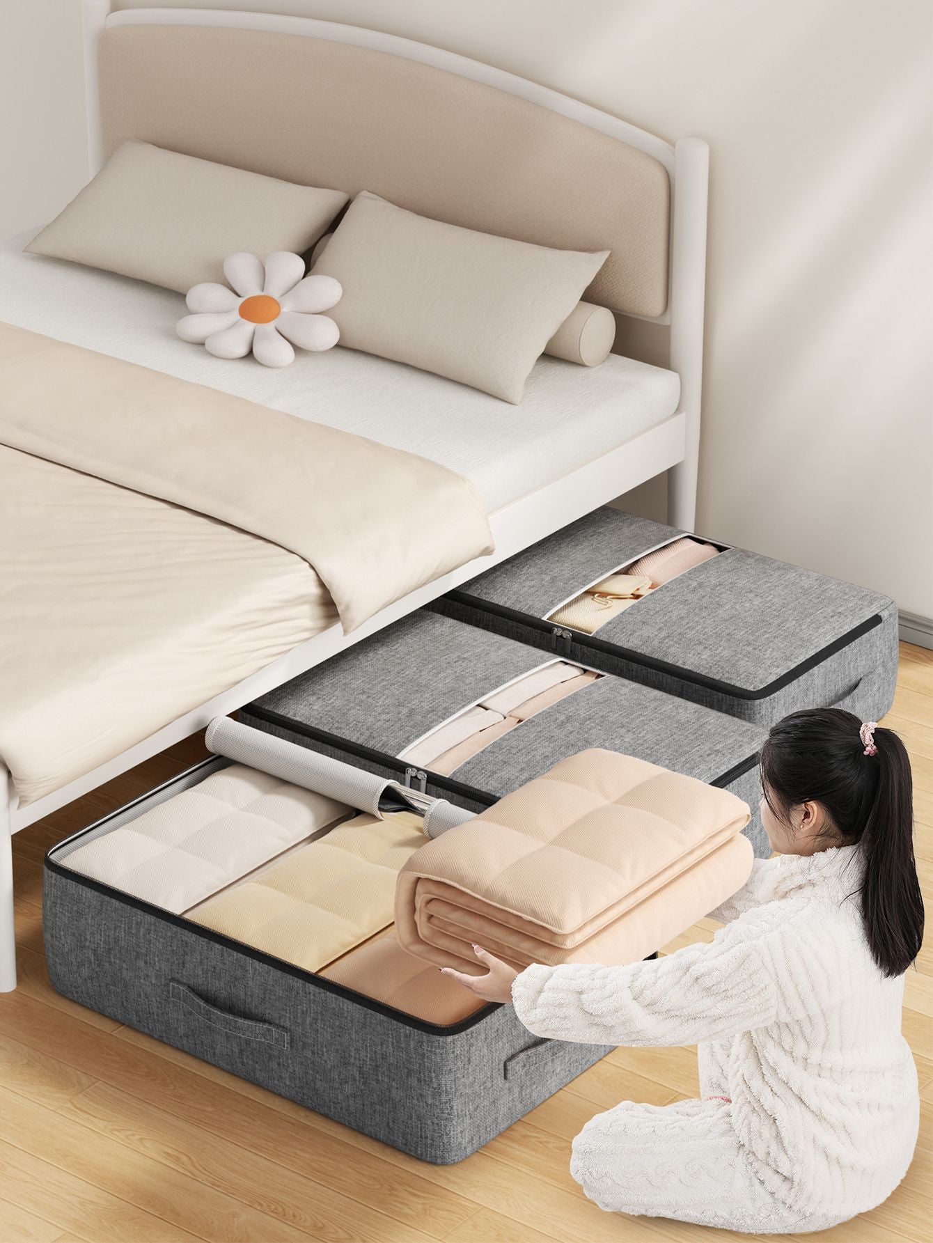 Saco de armazenamento de roupas de cama de grande capacidade extra-grande colcha