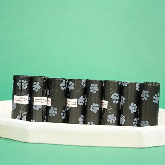 10 rolos de sacos de lixo para animais de estimação com estampa de pata, sacos