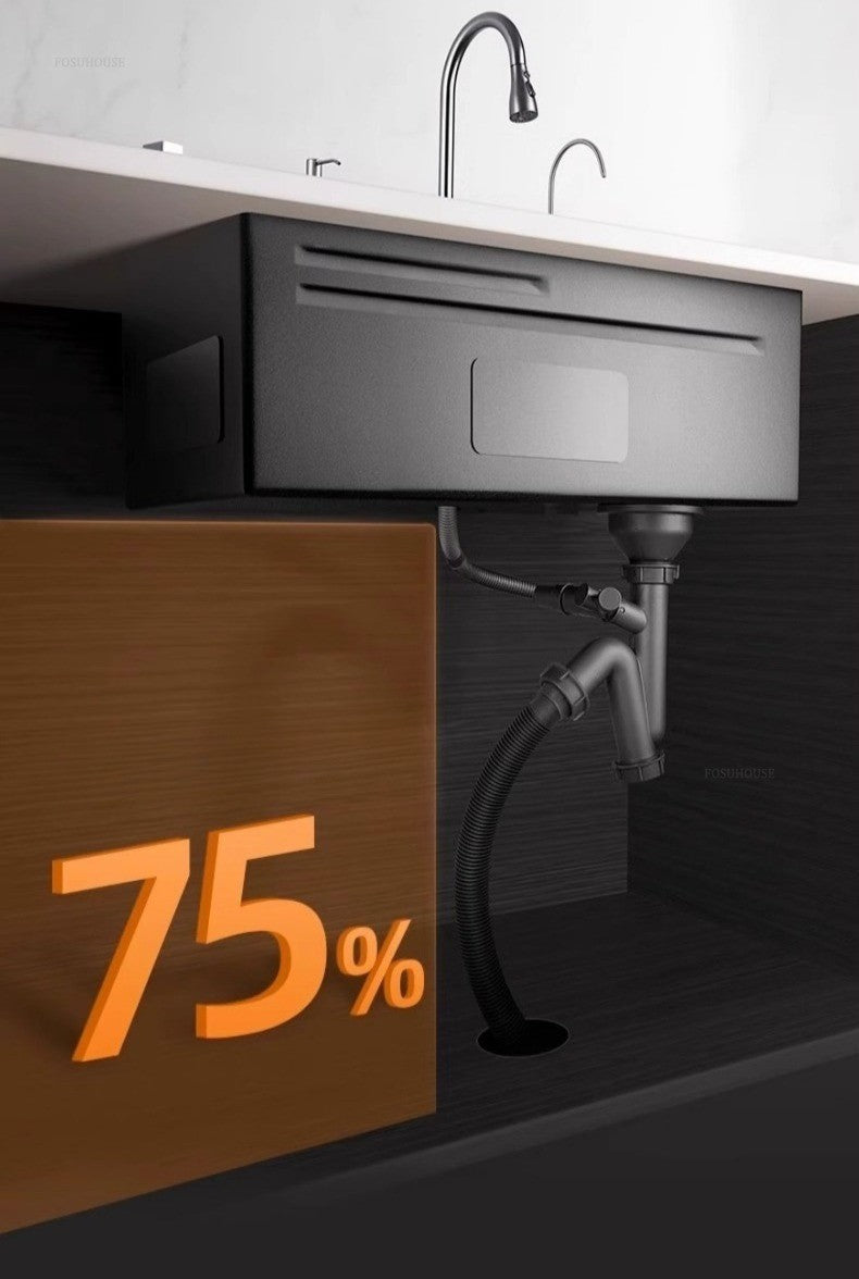 Pias de cozinha inteligentes com slot único para apartamentos, pias multifuncio