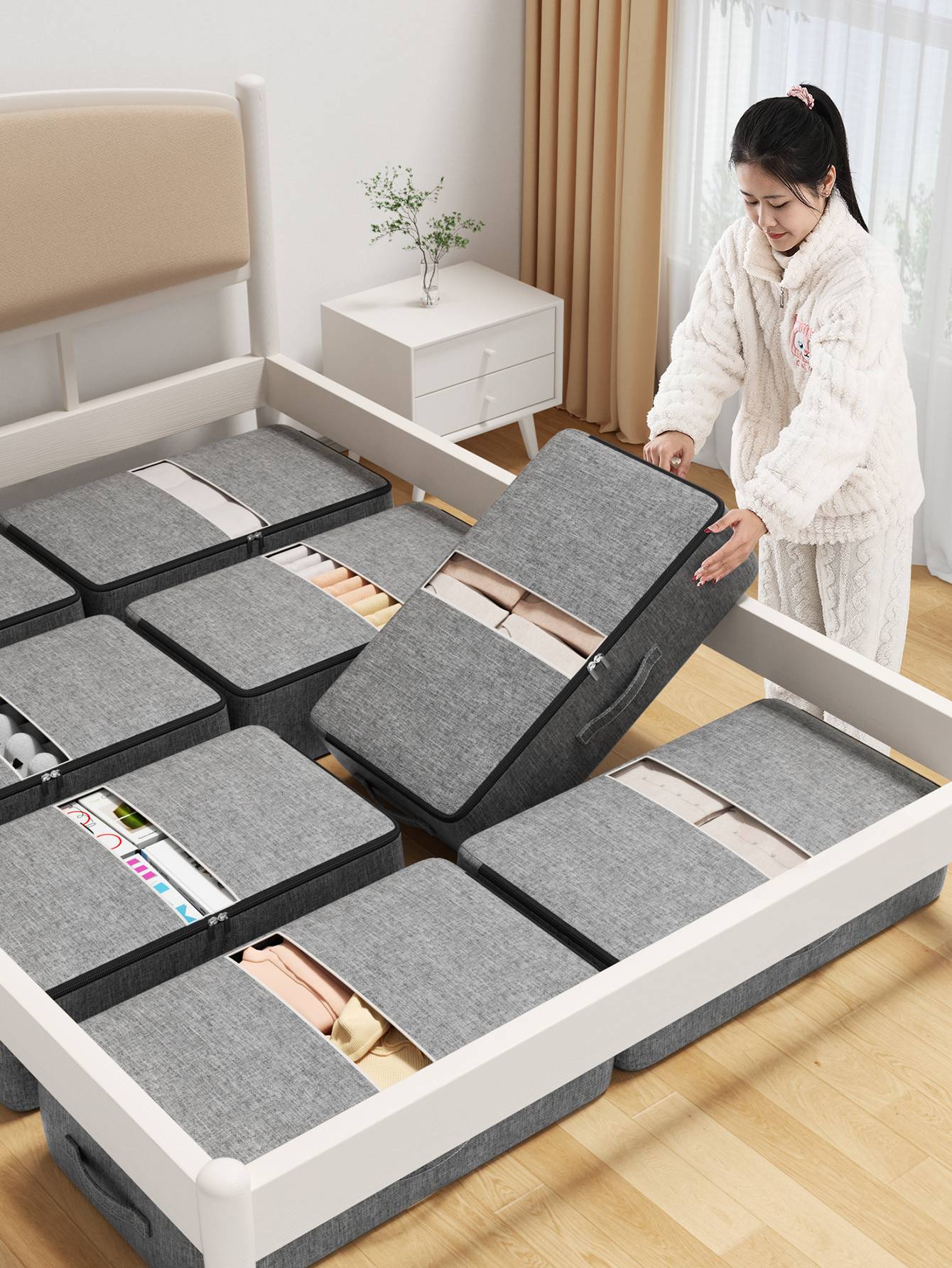 Saco de armazenamento de roupas de cama de grande capacidade extra-grande colcha