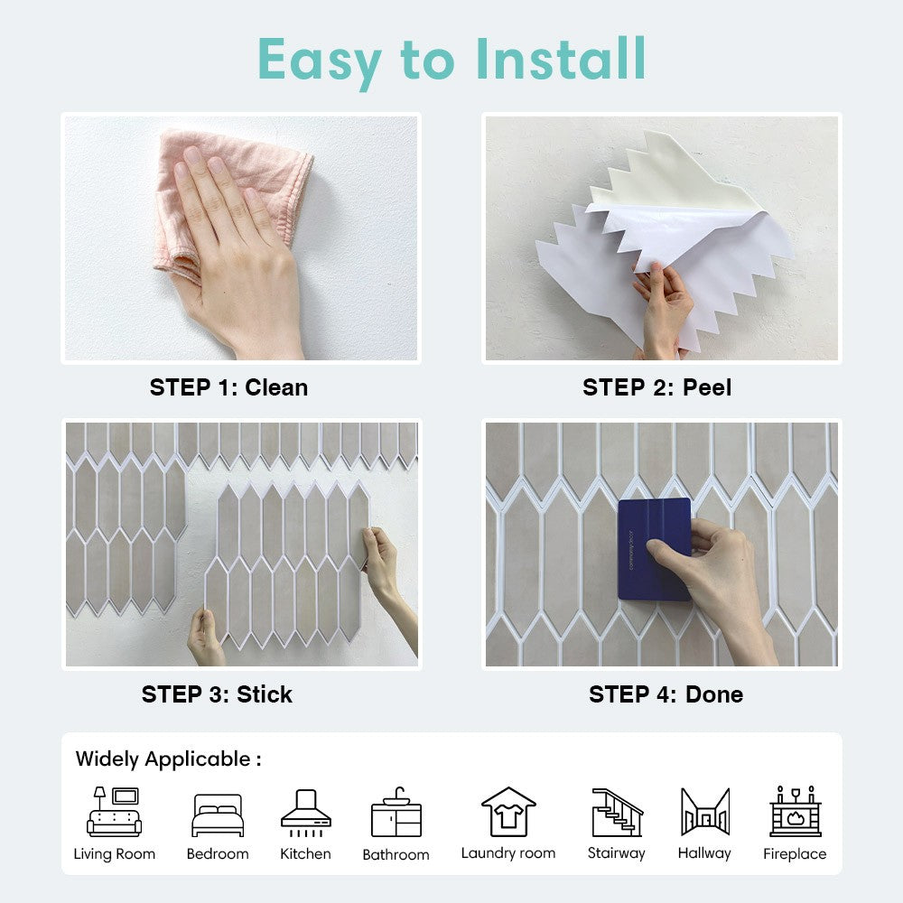 10 painéis de parede 3D dos peças, telhas do backsplash da cascata e da vara,
