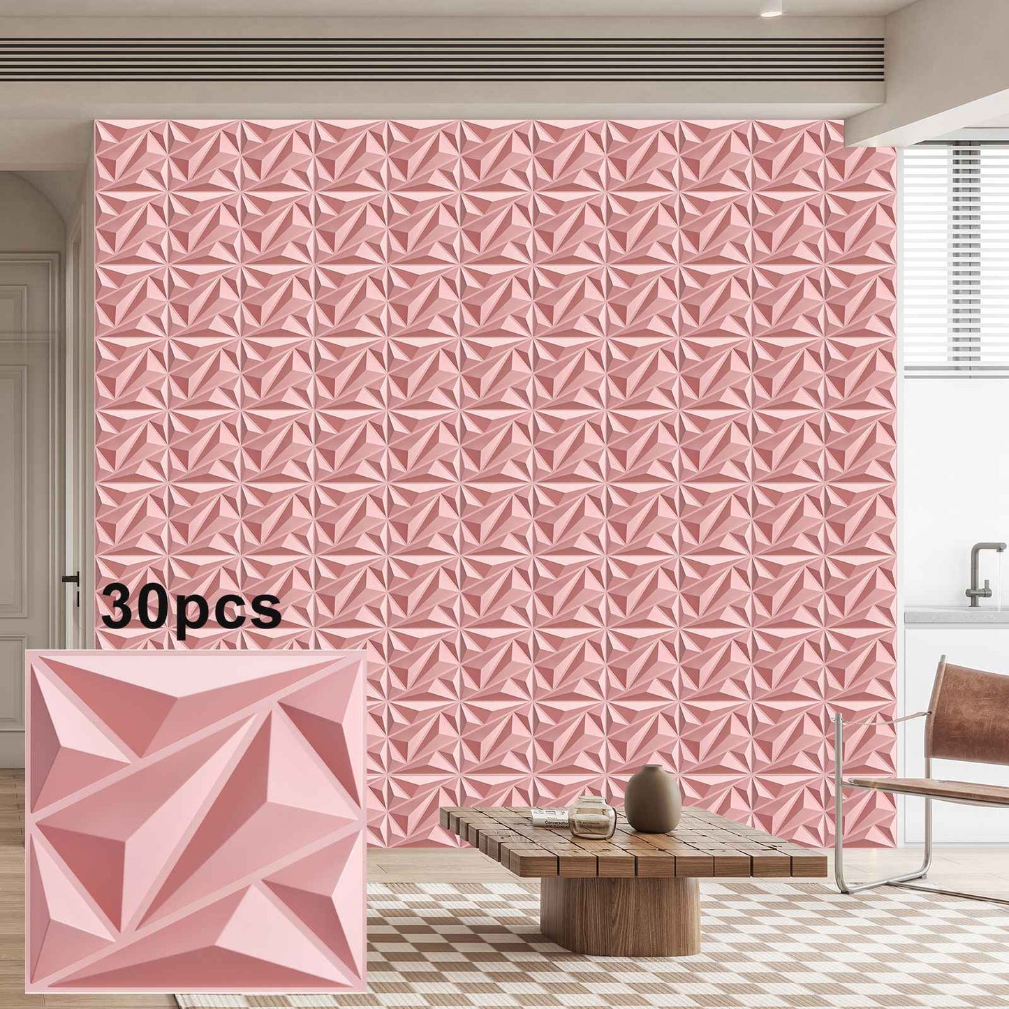 Painel de parede texturizado 3D KUUJOJOJO para decoração de parede interna, ad