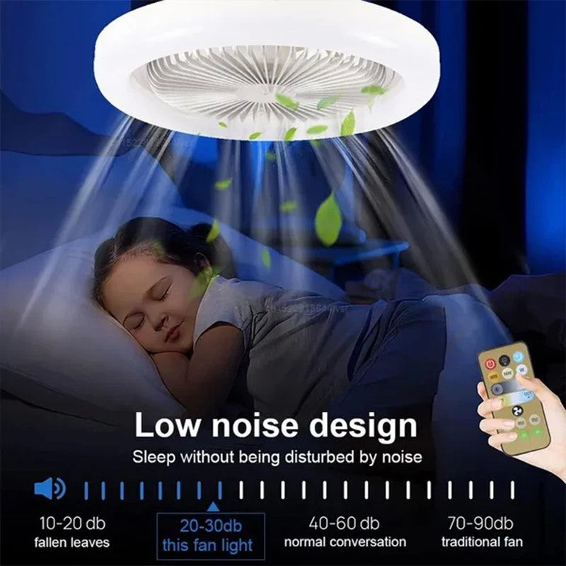 Ventilador de teto inteligente 3 em 1 com lâmpada de iluminação com controle