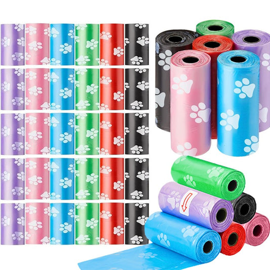 10 rolos biodegradáveis sacos de cocô de cachorro à prova de vazamento sacos