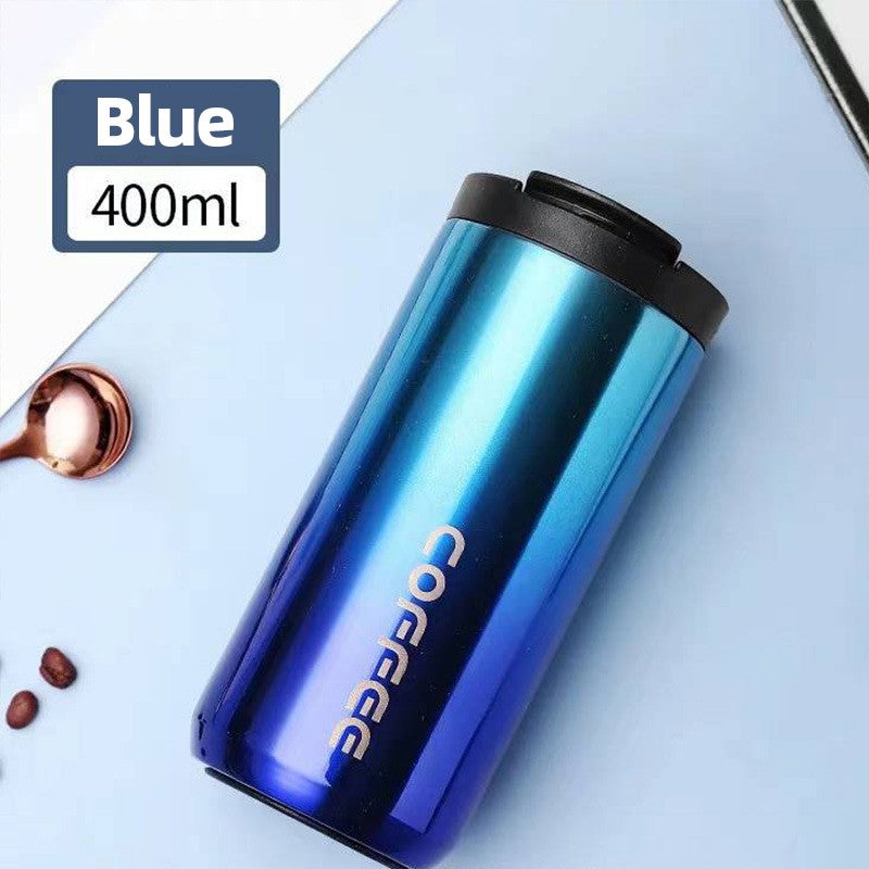 Caneca térmica de café de aço inoxidável 400ml, caneca térmica 304, à prov