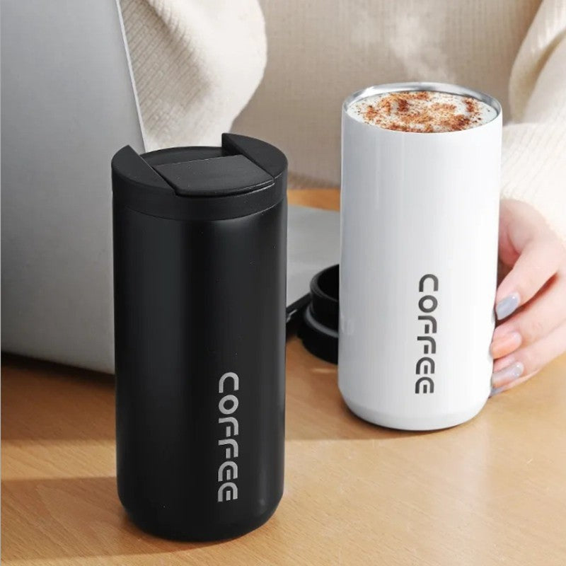 Caneca térmica de café de aço inoxidável 400ml, caneca térmica 304, à prov