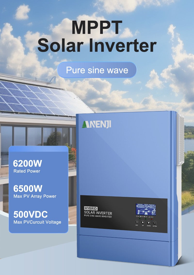 ANENJI 4KW 6.2KW 11KW Inversor Solar Híbrido 24V 48V 230VAC Max PV 500V 100A 12
