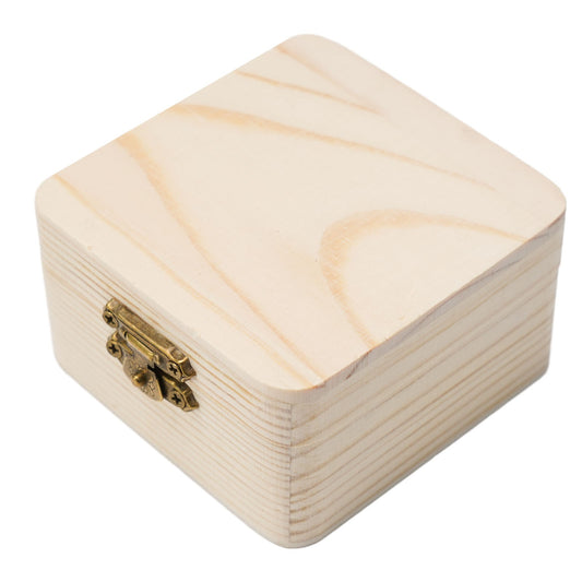 8x8x4,5cm caixa de embalagem de madeira natural lisa caixa de armazenamento caix
