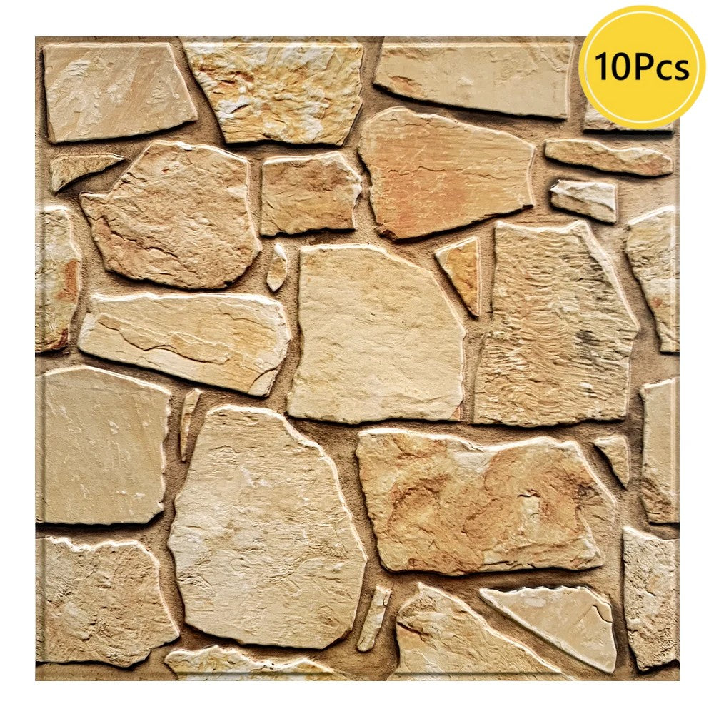 Painéis de parede de pedra falsa 3D, Peel and Stick Tile, Adesivo decorativo de