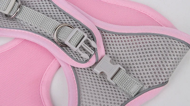 Conjunto de Arnês Ajustável para Cachorro e Gato, Colete para Cães, Trela Pet