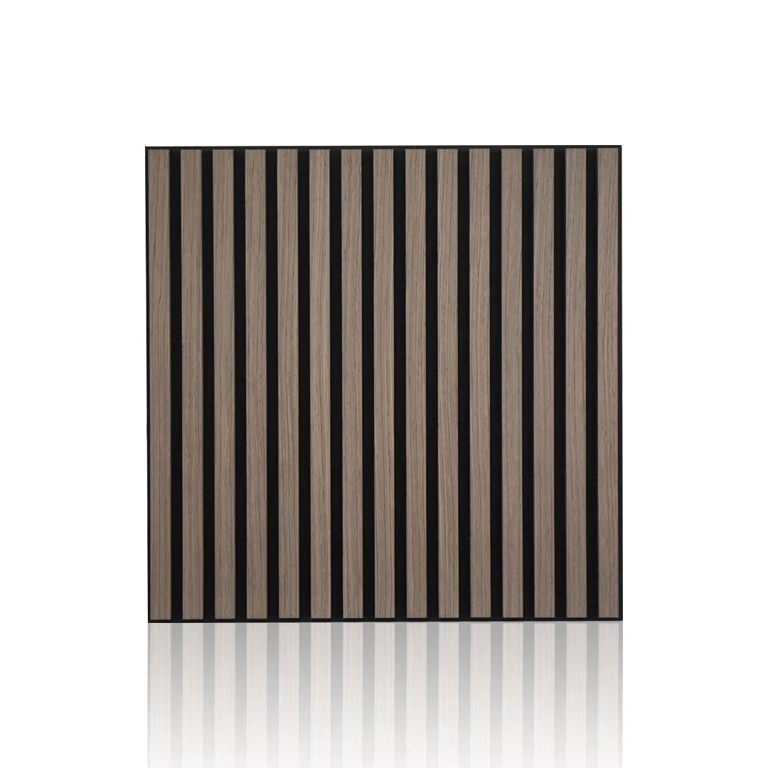 Design moderno ecológico 600x600mm painel acústico de ripas de madeira 2 peça