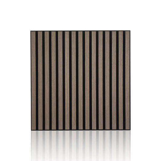 Design moderno ecológico 600x600mm painel acústico de ripas de madeira 2 peça