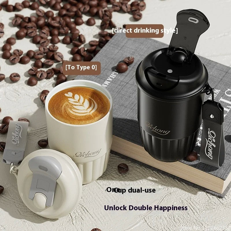410ml forro cerâmico garrafa térmica xícara de café parede dupla aço inoxid