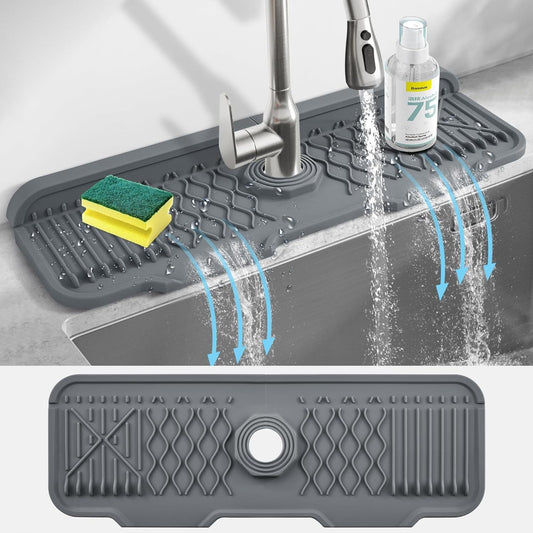 Tapete de respingo de silicone para torneira de cozinha, tapete de drenagem de p