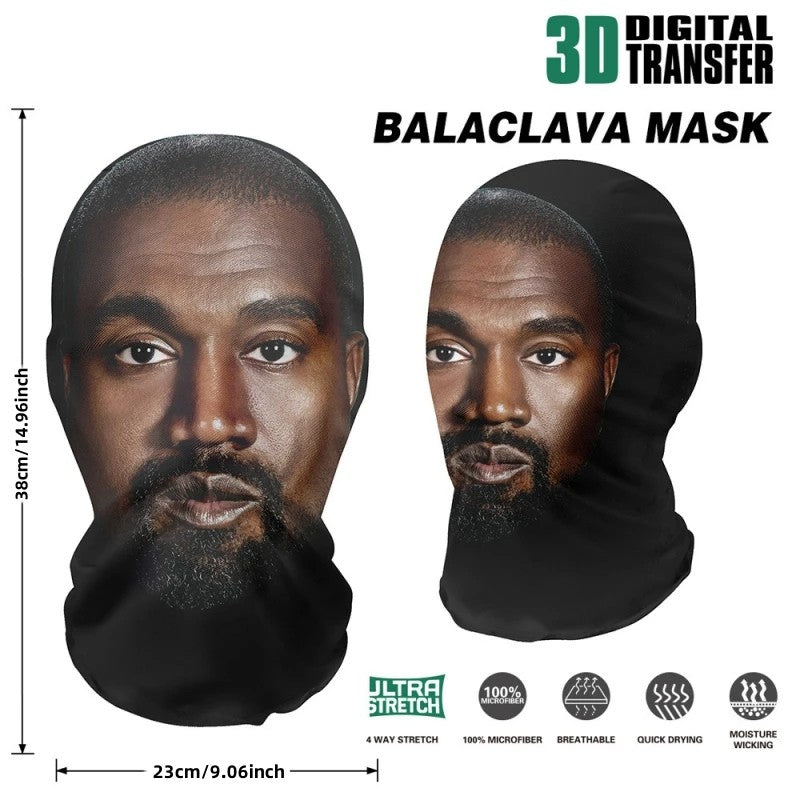 Engraçado 3D Impresso Máscara Elástica Malha Máscara Facial Cheia para Homen
