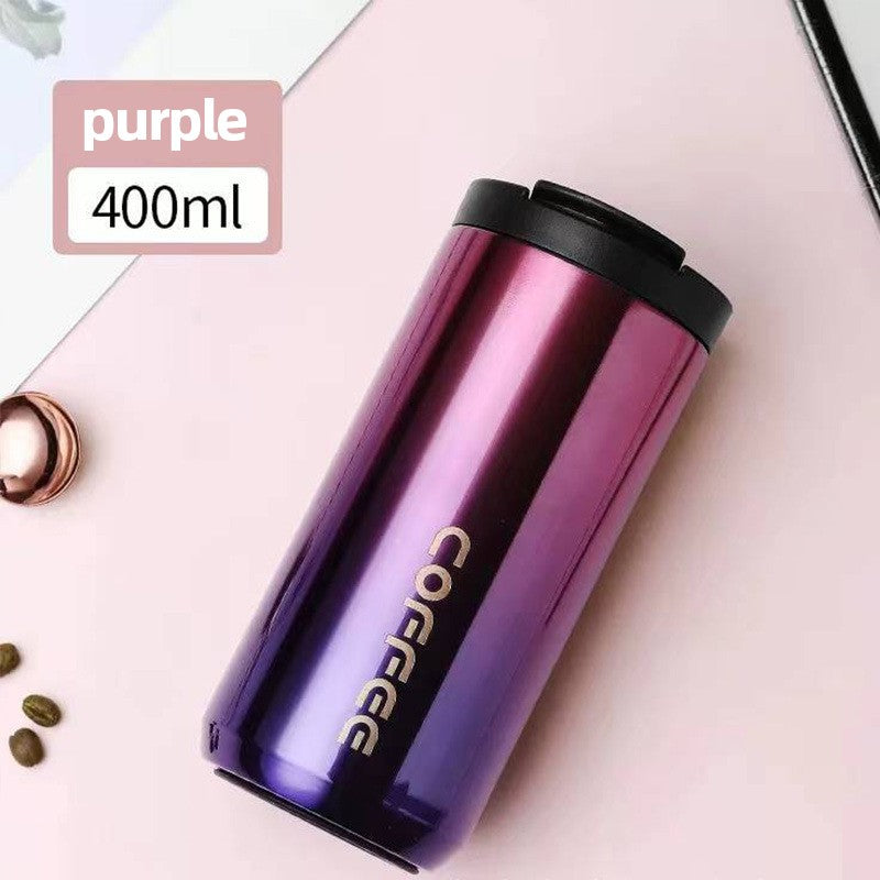 Caneca térmica de café de aço inoxidável 400ml, caneca térmica 304, à prov