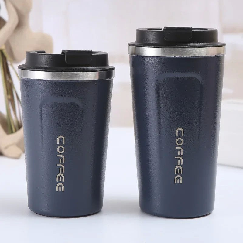 Caneca térmica de aço inoxidável 380/510ml, garrafa térmica para café, águ
