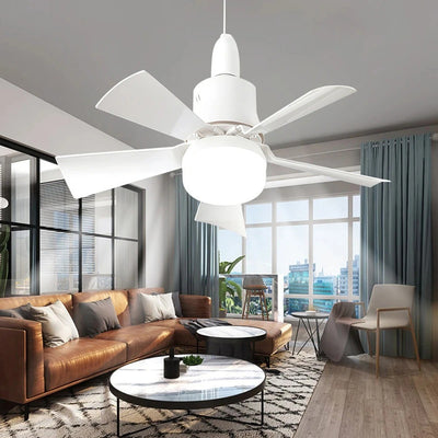 Ventilador de teto led com luz controle remoto regulável 30w e27 base moderna i