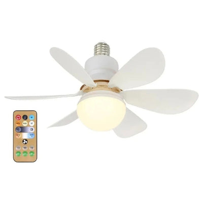 Ventilador de teto LED 40W E27 com controle remoto para escurecimento, adequado