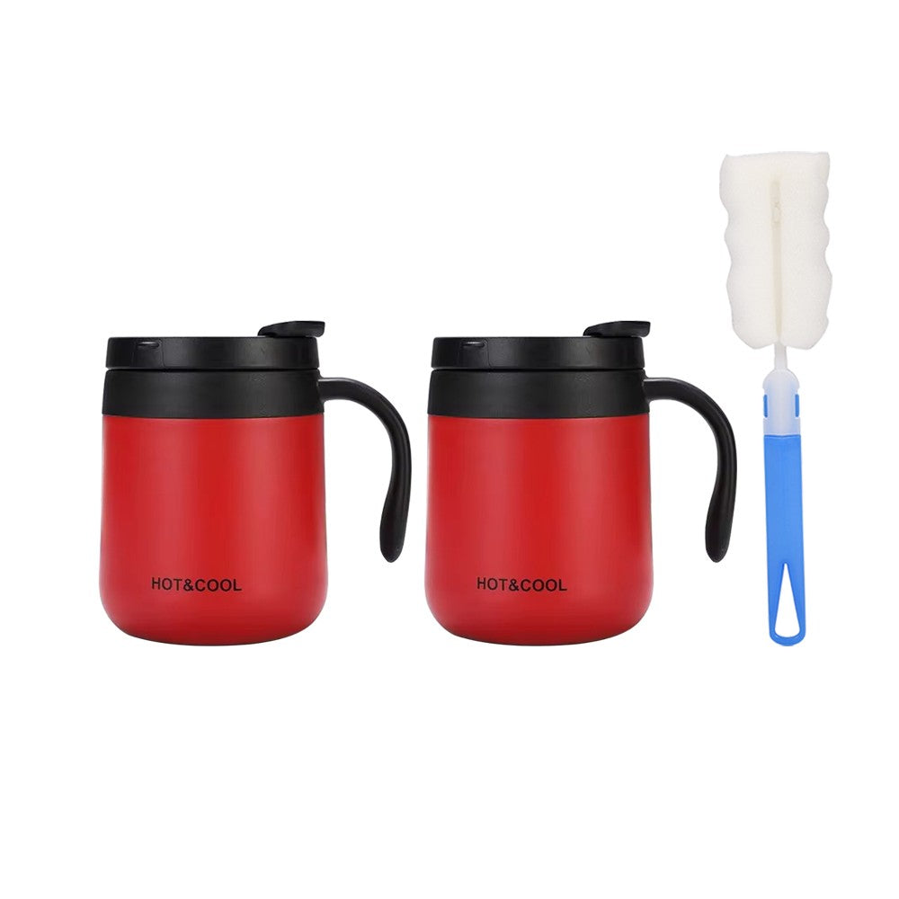 Caneca de café isolada de 350/500ml com alça, caneca isolada de aço inoxidáv