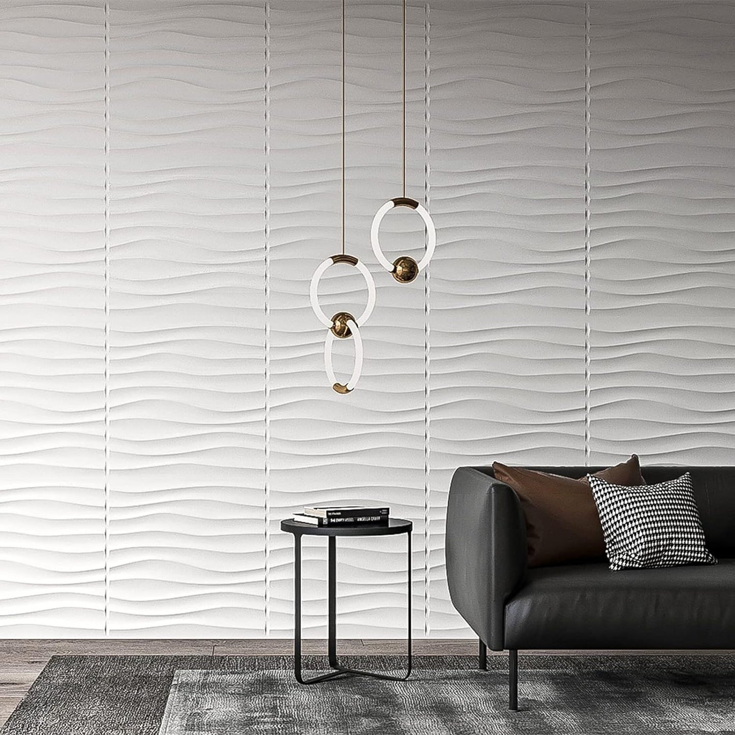 Painel de parede texturizado 3D KUUJOJOJO para decoração de parede interna, ad