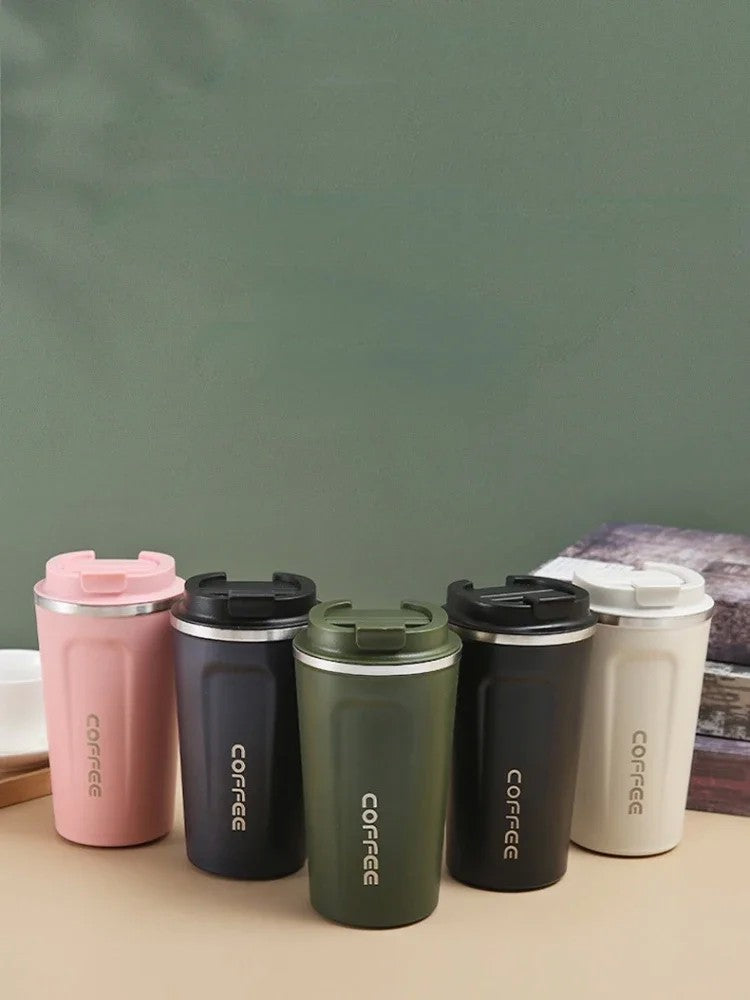 Caneca térmica de aço inoxidável 380/510ml, garrafa térmica para café, águ
