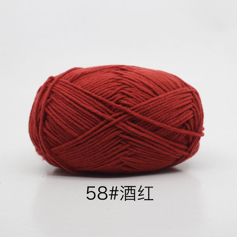 40-50 g/conjunto 4 camadas de algodão de leite (80%) fio de tricô bordado ting