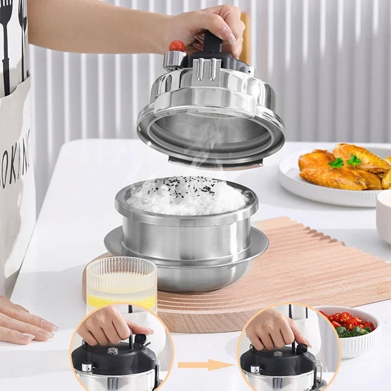 Panela de indução a gás universal, 1,2l/1,6l, mini panela de pressão de aço