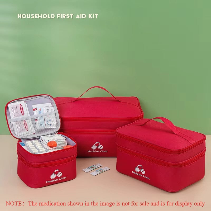 Kit de primeiros socorros para viagem em casa, camada dupla, armazenamento de cl