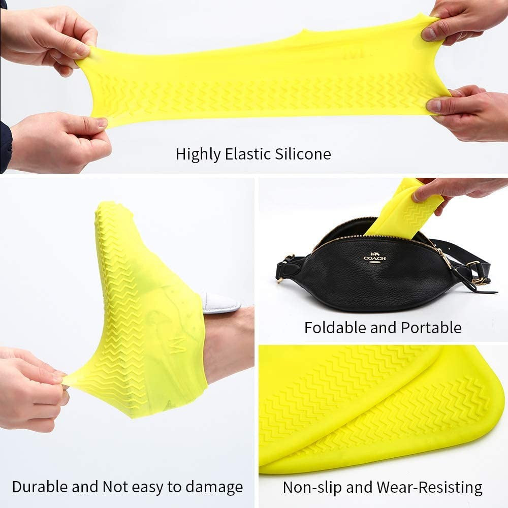 Capa reutilizável para sapatos de chuva, à prova d&#39;água, silicone, uso ao