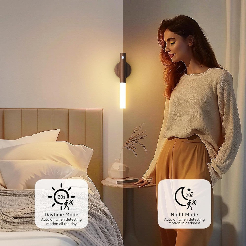 Sensor de movimento inteligente luz noturna led recarregável lâmpada de parede