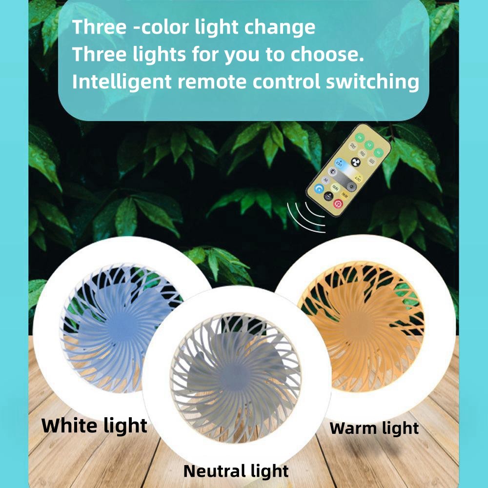 Ventilador de teto inteligente 3 em 1 com lâmpada de iluminação com controle