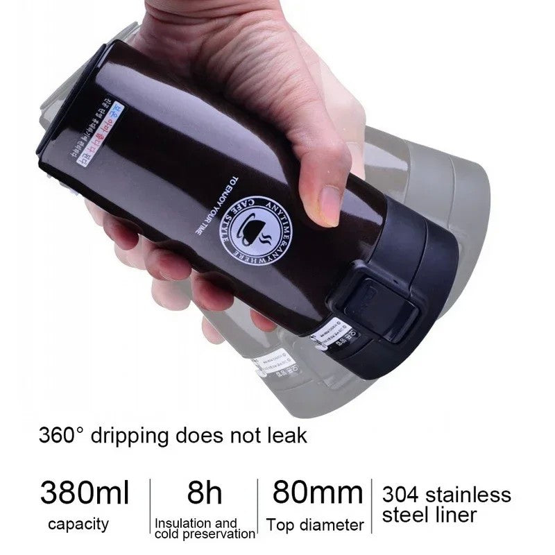Garrafa térmica à prova de vazamento, caneca térmica de 380/510ml, parede dup