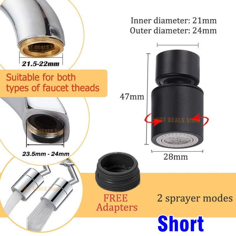 Função dupla anti-respingo bubbler torneira da cozinha aerador 360 graus girat