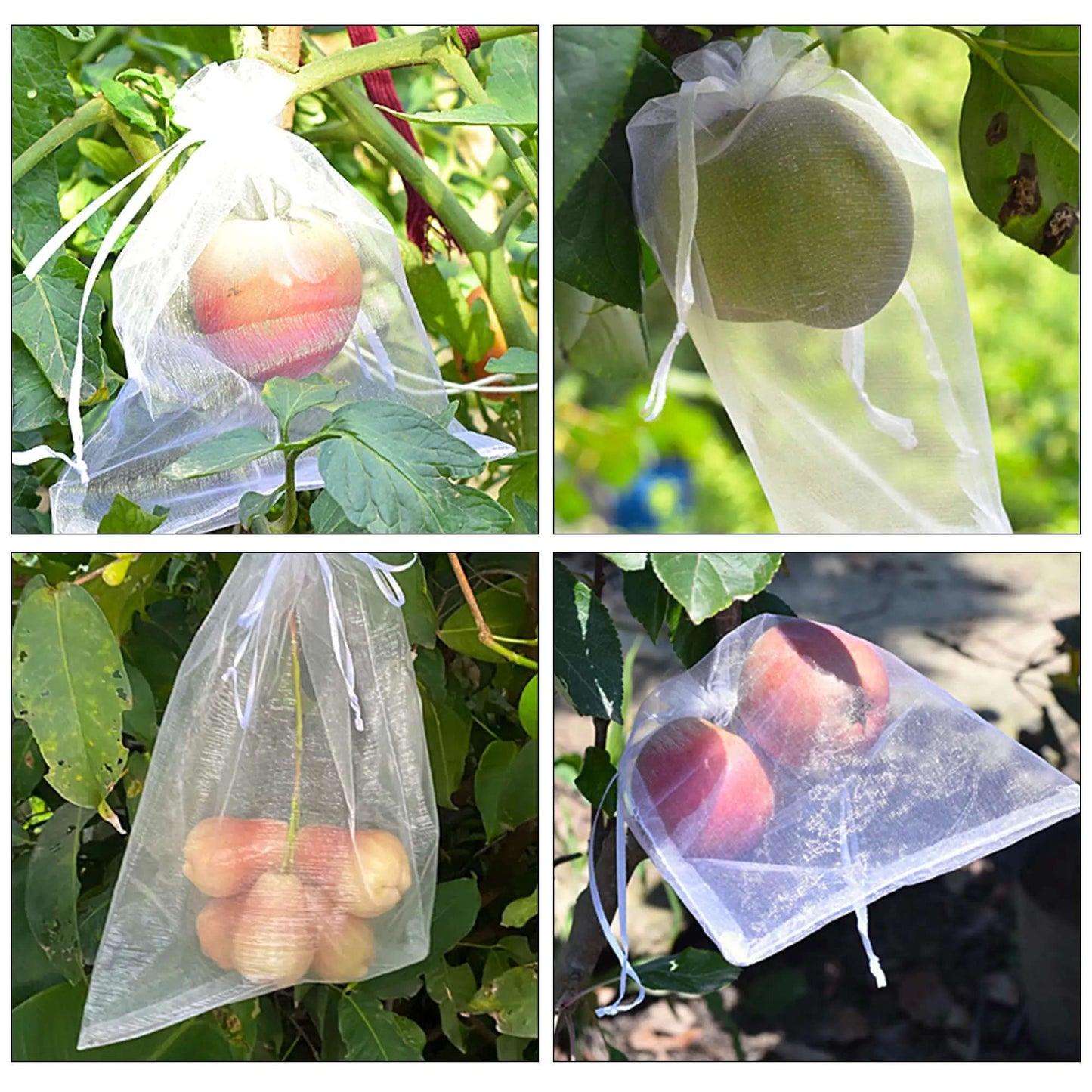 20-100 pçs morango uvas frutas frutas crescer sacos rede malha vegetal planta s