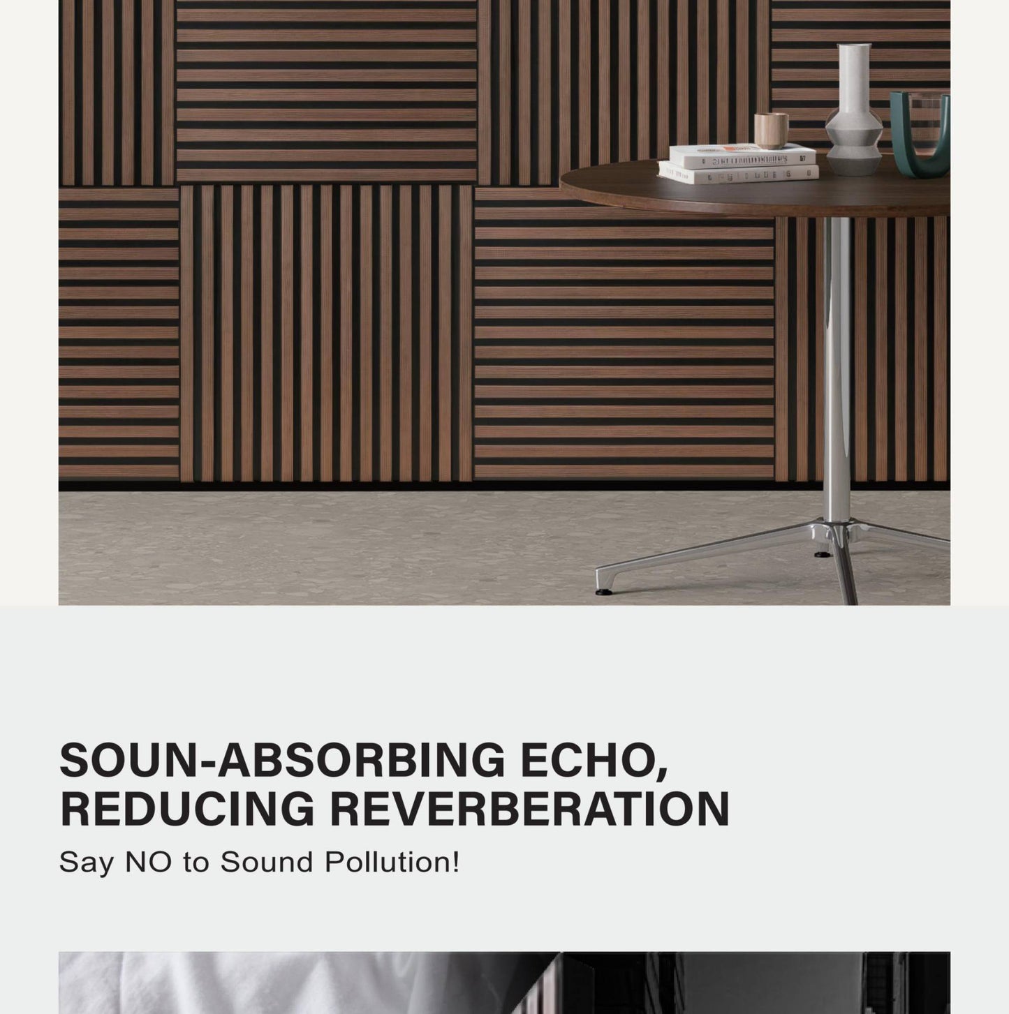 Design moderno ecológico 600x600mm painel acústico de ripas de madeira 2 peça