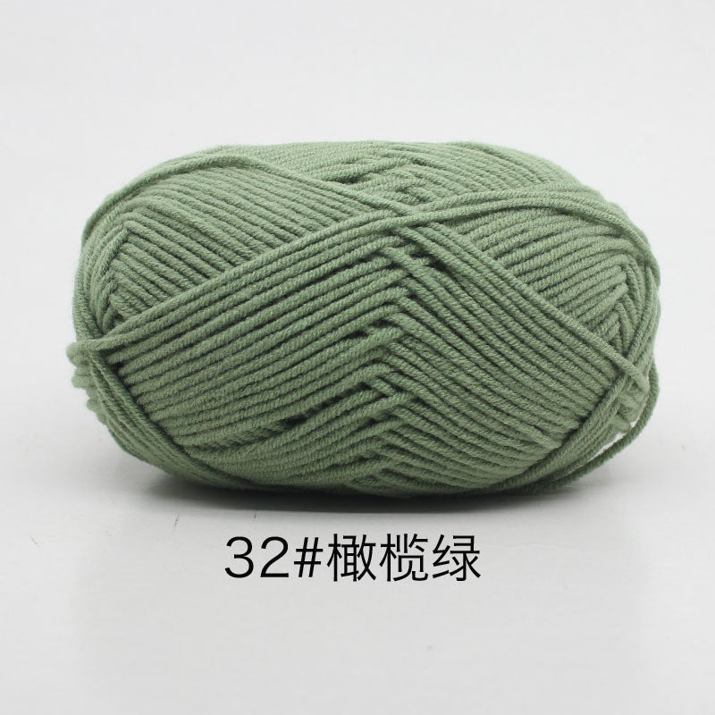 40-50 g/conjunto 4 camadas de algodão de leite (80%) fio de tricô bordado ting