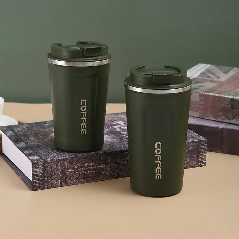 Caneca térmica de aço inoxidável 380/510ml, garrafa térmica para café, águ